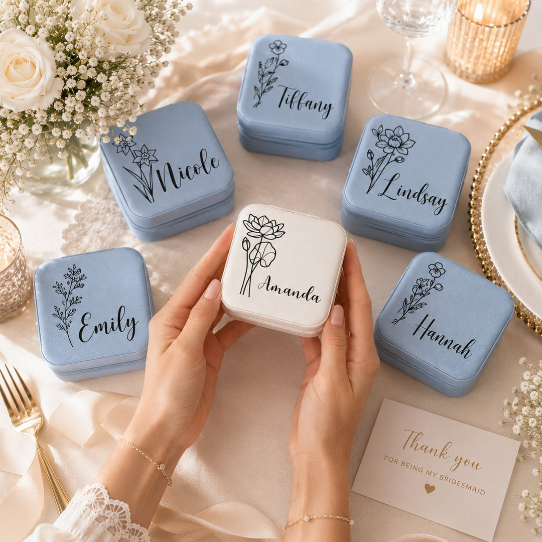 Personalized Birth Flower Jewelry Box