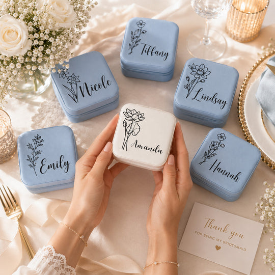 Personalized Birth Flower Jewelry Box