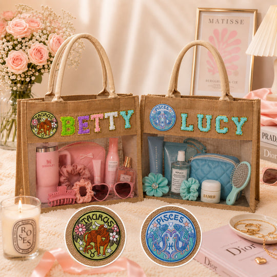 Personalized Zodiac Tote Bag. Custom Astrology Gift