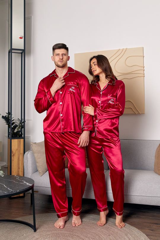 Personalized Satin Pajamas for Men and Women