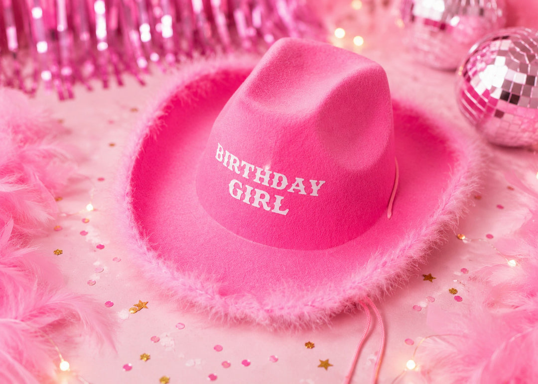 Custom Birthday Girl Cowboy Hat. Personalized Western Birthday Hat