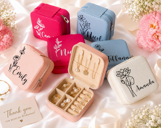 Personalized Birth Flower Jewelry Box