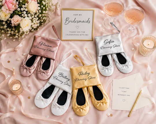 Foldable Personalized Ballet Flats / Dancing Flats for Wedding Guests