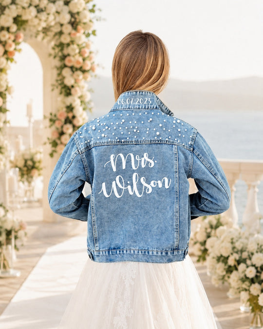 Personalized Mrs Bridal Jean Jacket