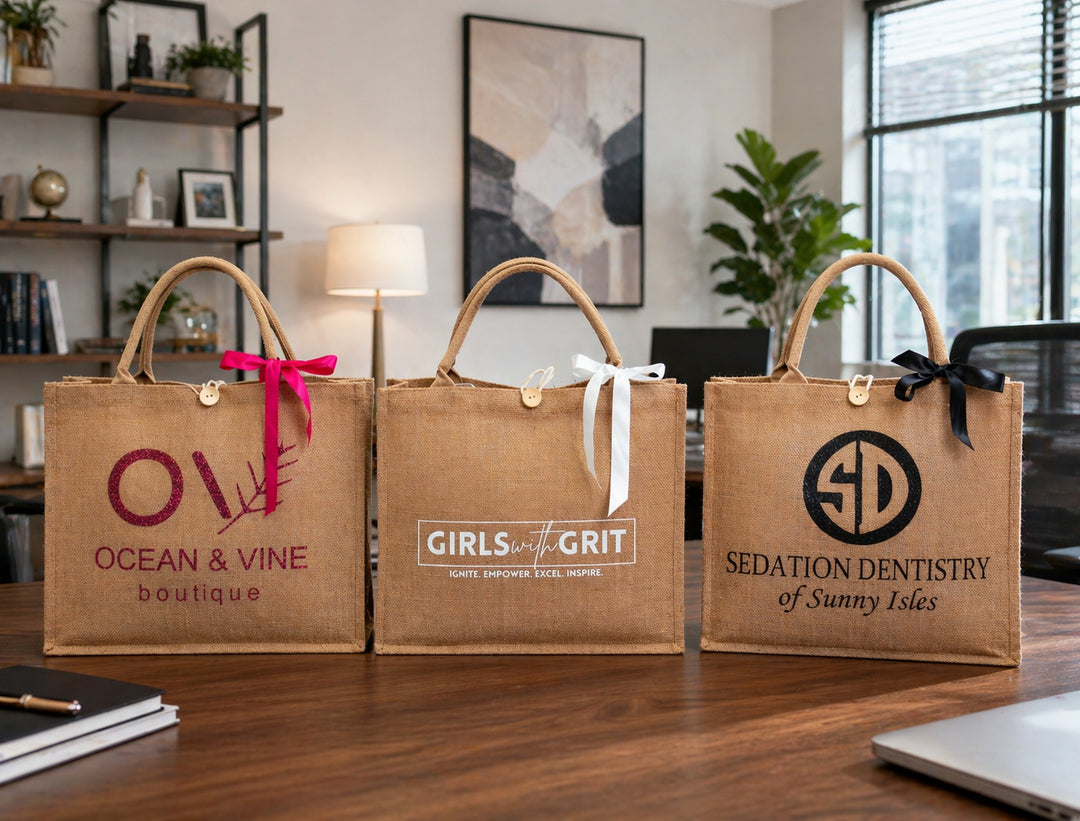 Custom Logo Tote Bags – Corporate Branded Jute Bags for Business, Events & Promotions