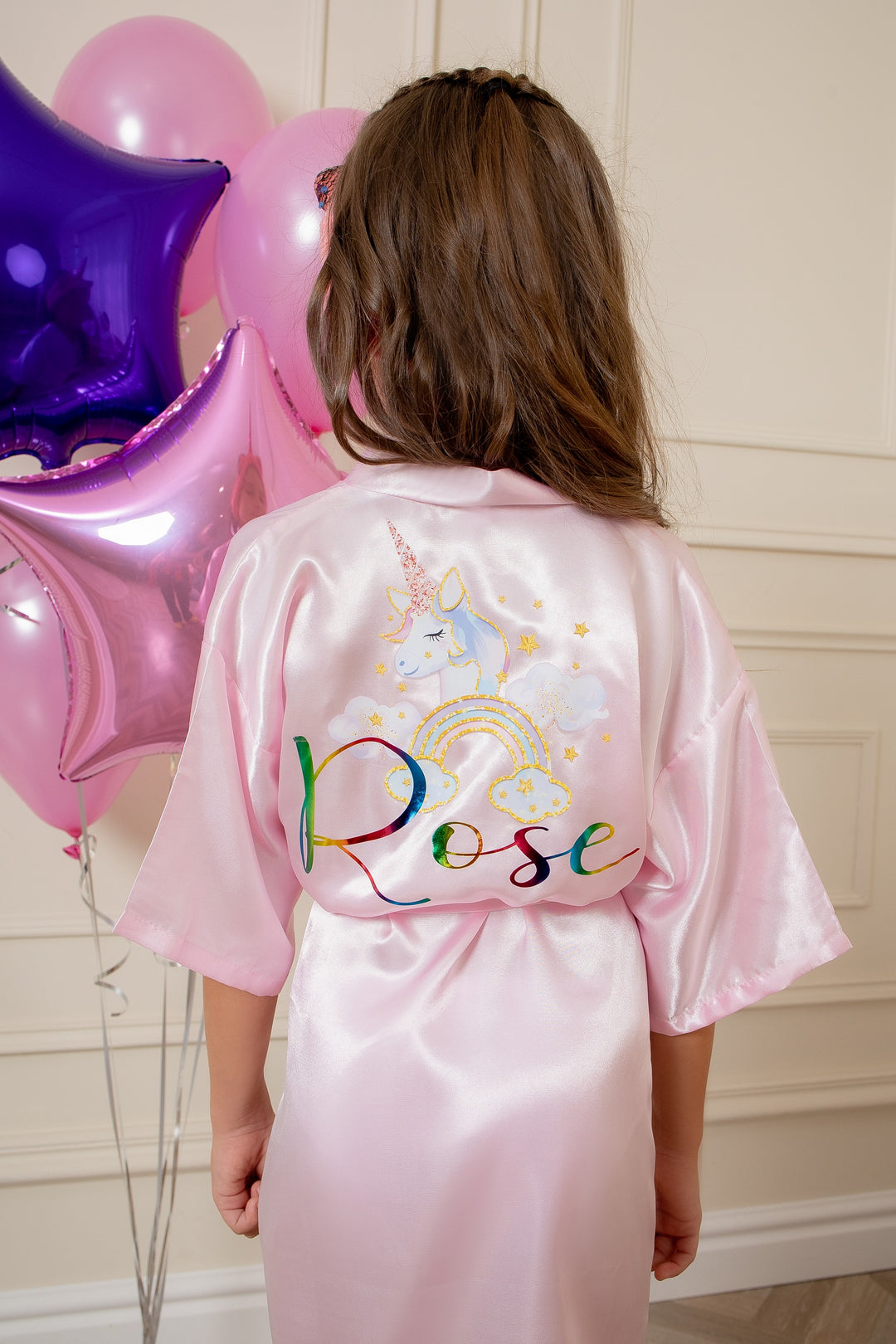 Unicorn Personalized Kids Satin Robes