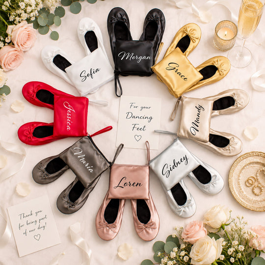 Foldable Personalized Ballet Flats / Dancing Flats for Wedding Guests