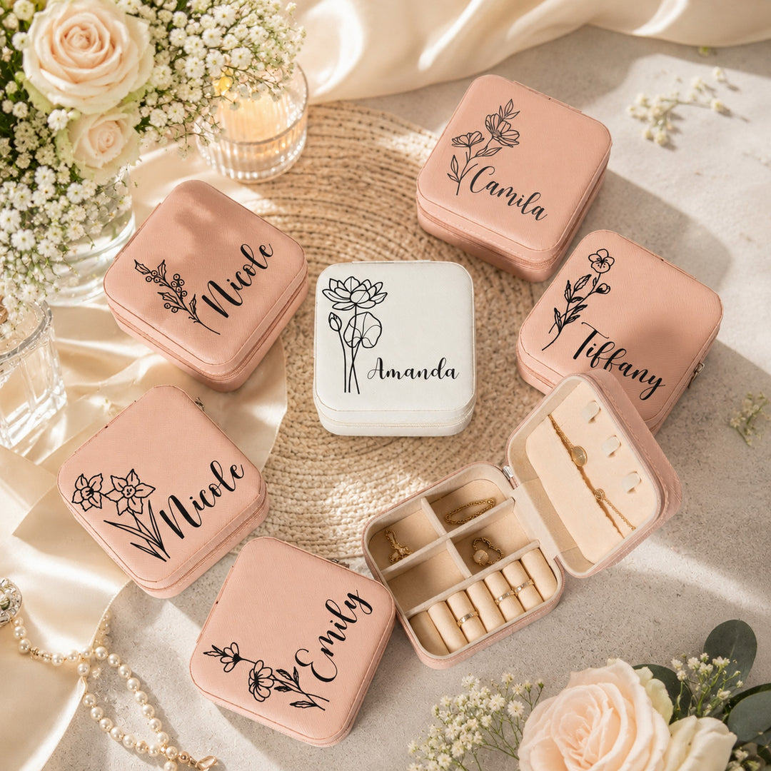 Personalized Birth Flower Jewelry Box