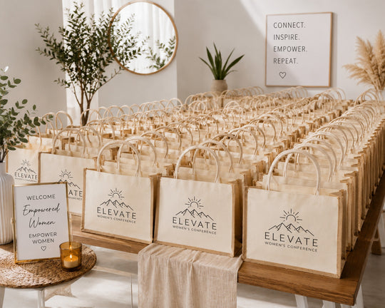 Custom Logo & Text Tote Bags. Welcome Bags, Corporate Totes & Event Bags
