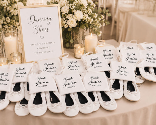 Foldable Personalized Ballet Flats / Dancing Flats for Wedding Guests