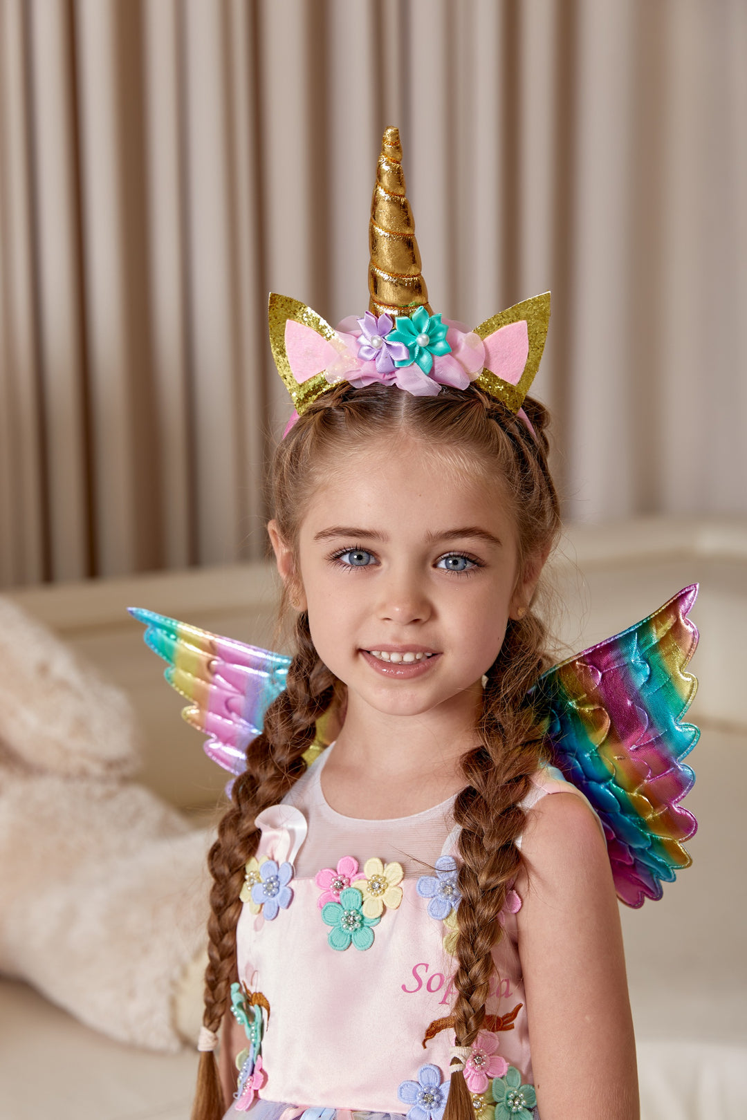 Unicorn Rainbow Girl Tutu Dress Set