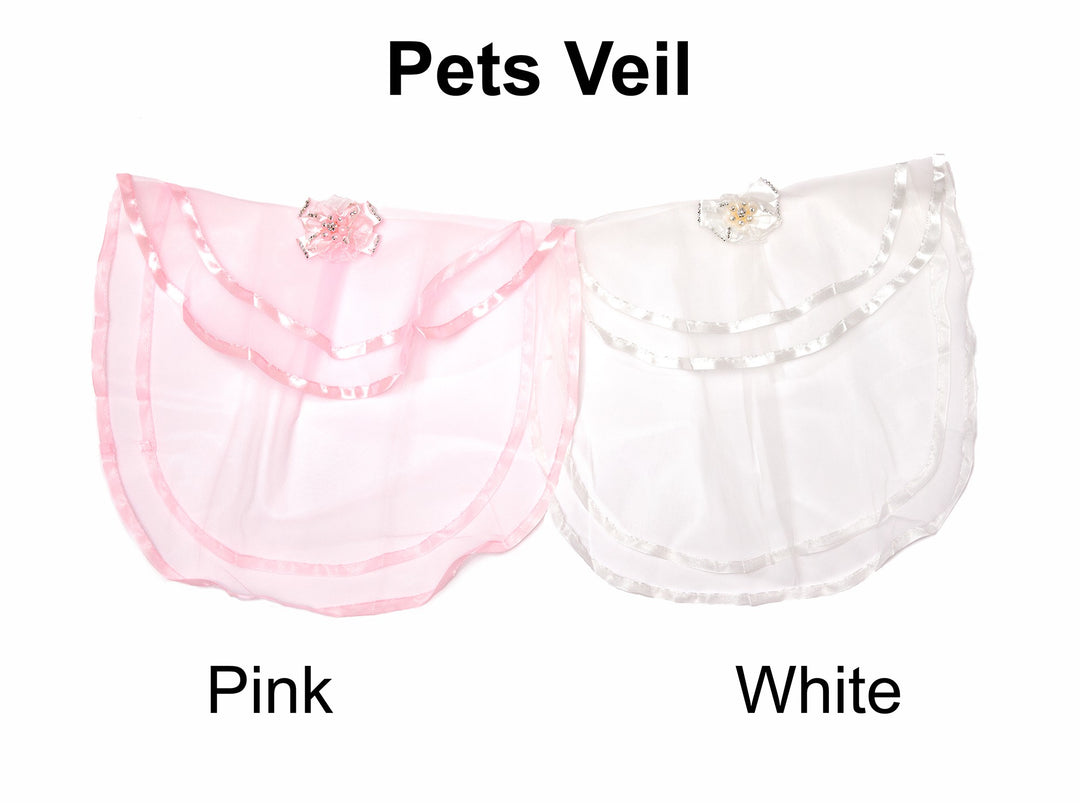 Pet Wedding Veil Pearl Bow