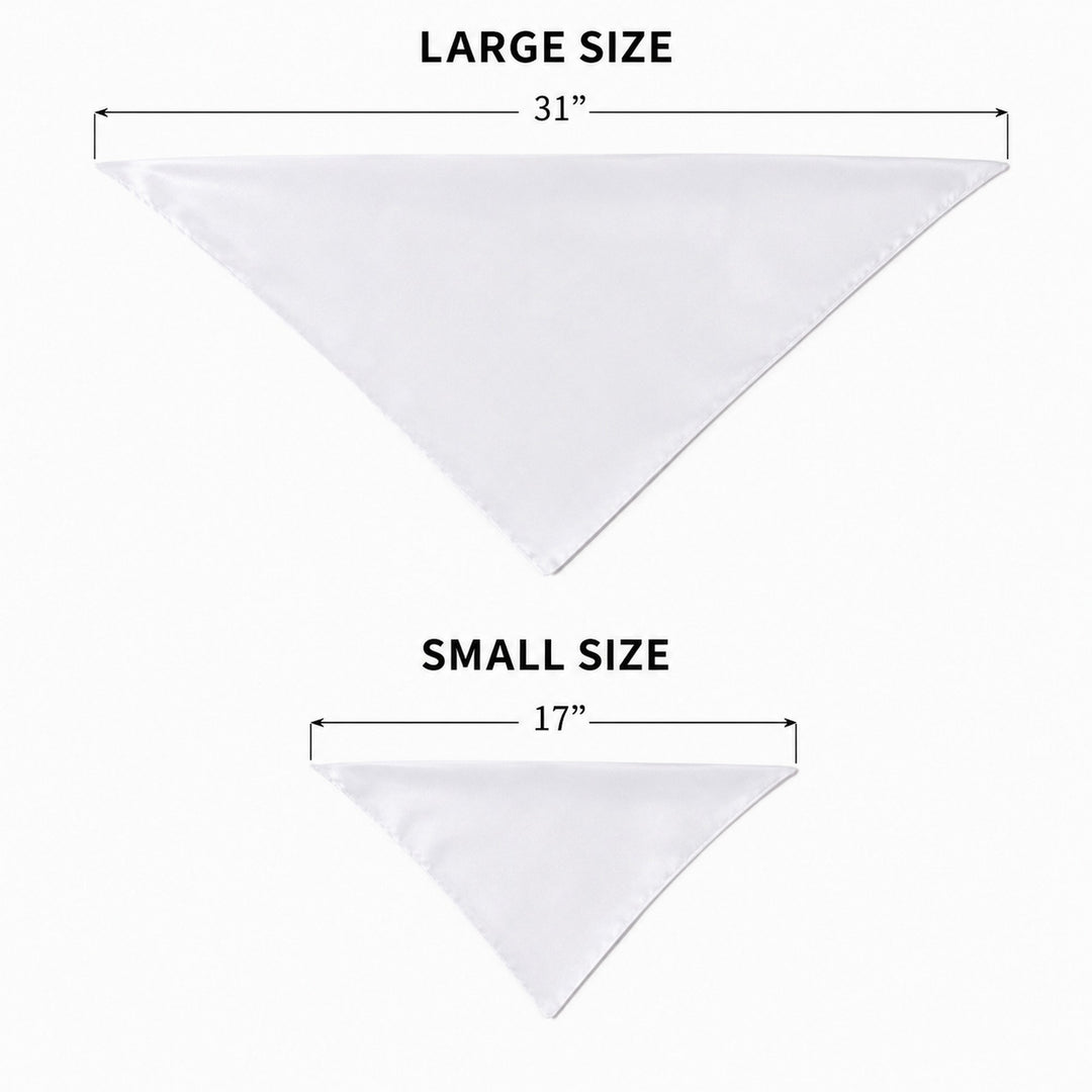 Wedding Custom White Satin Bandana for Dogs