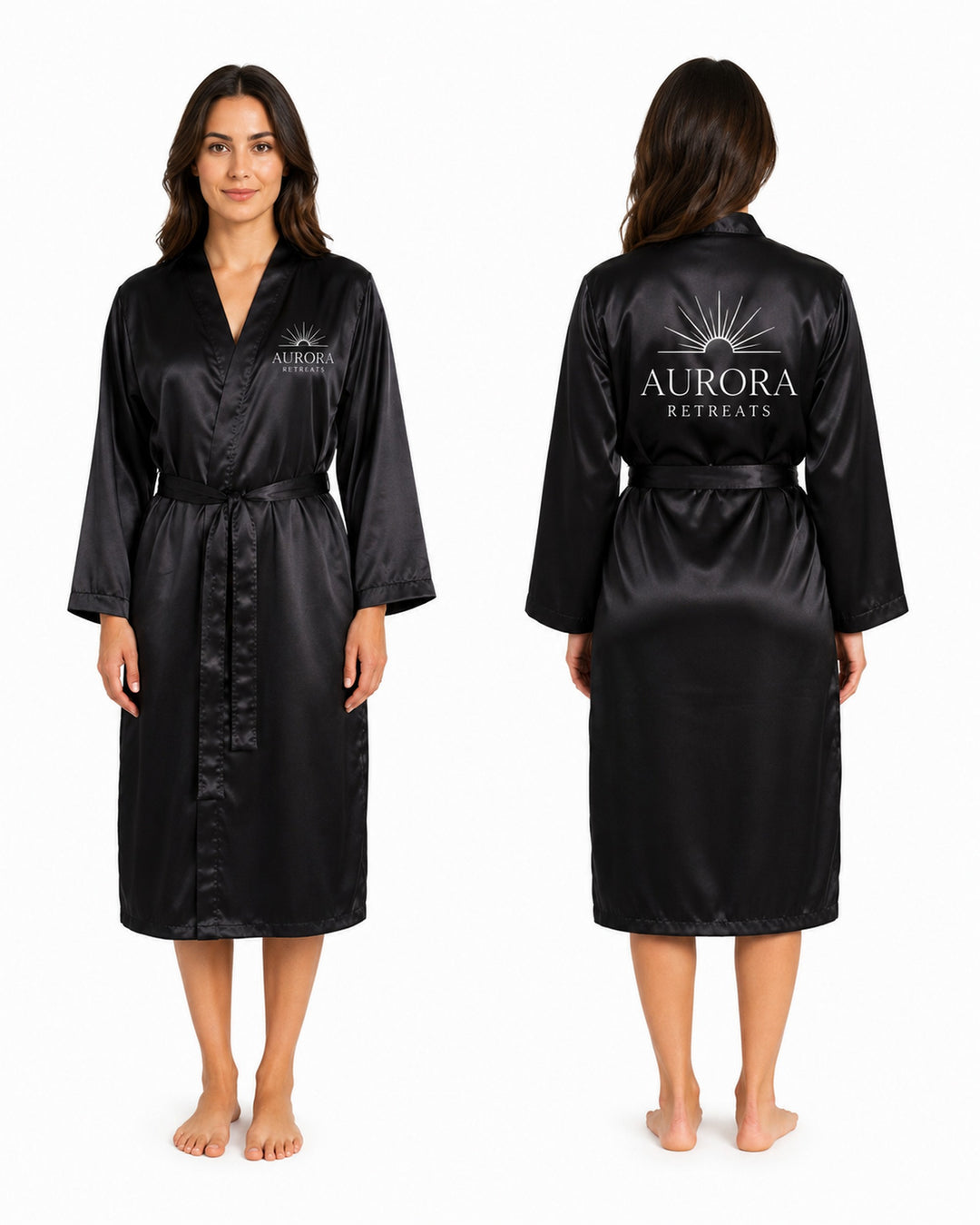 High Quality Unisex Custom Logo Satin Robes – Personalized Luxury Corporate & Spa Robes