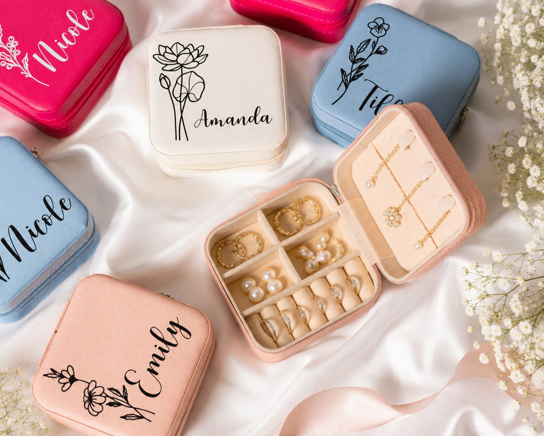 Personalized Birth Flower Jewelry Box