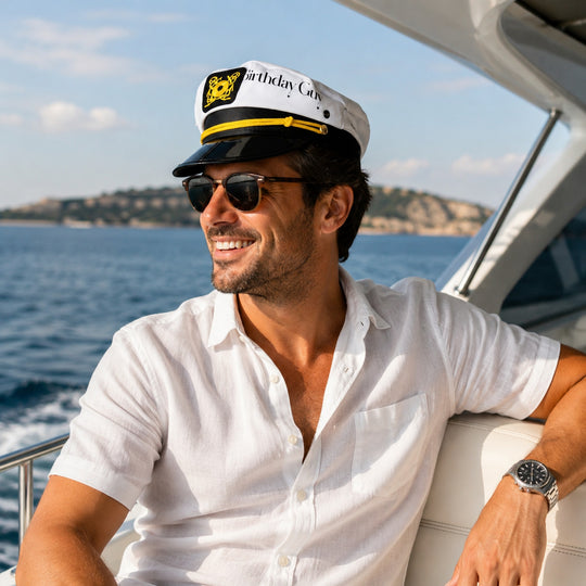 Nautical Custom Captain & Sailor Hats. Personalized Party Hats