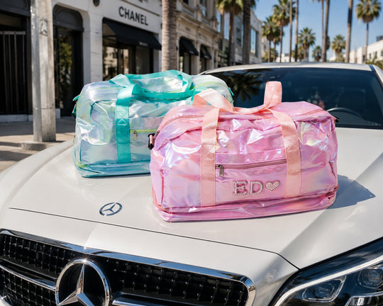 Custom Shining Duffle Bag with Pearls Letters