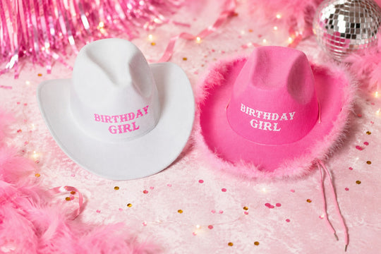 Custom Birthday Girl Cowboy Hat. Personalized Western Birthday Hat
