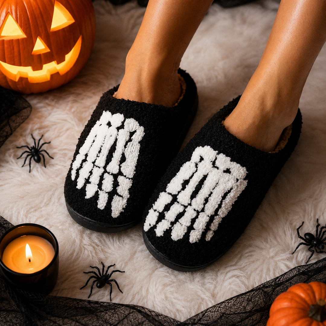 Personalized Halloween Slippers – Custom Ghost Cozy Spooky House Slippers