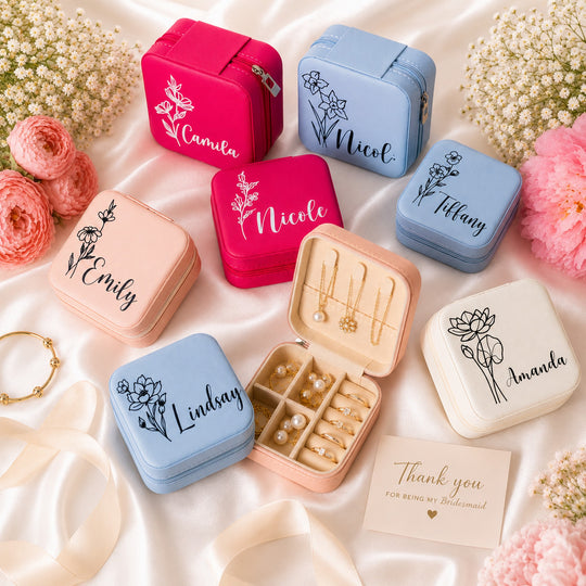 Personalized Birth Flower Jewelry Box
