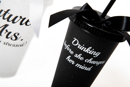 Customized Plastic Tumblers with Bow, Bridal Party Cups, Bachelorette Party Cups, Future Mrs Cup, Funny Bridesmaid Tumblers, Reusable Party Cups
