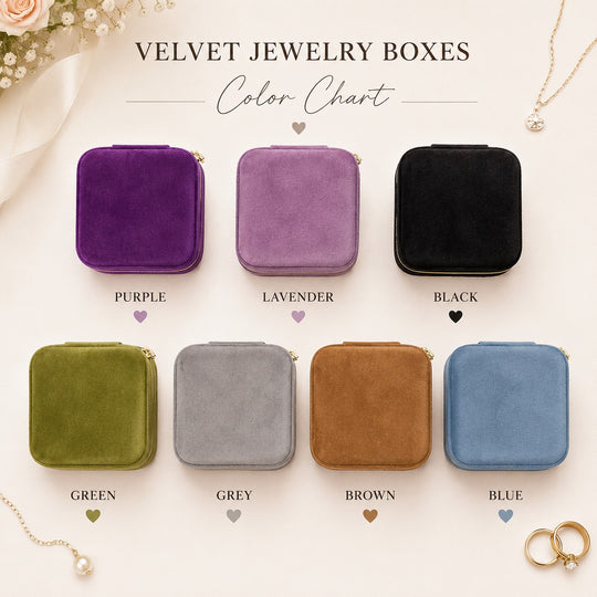 Personalized Birth Flower Velvet Jewelry box