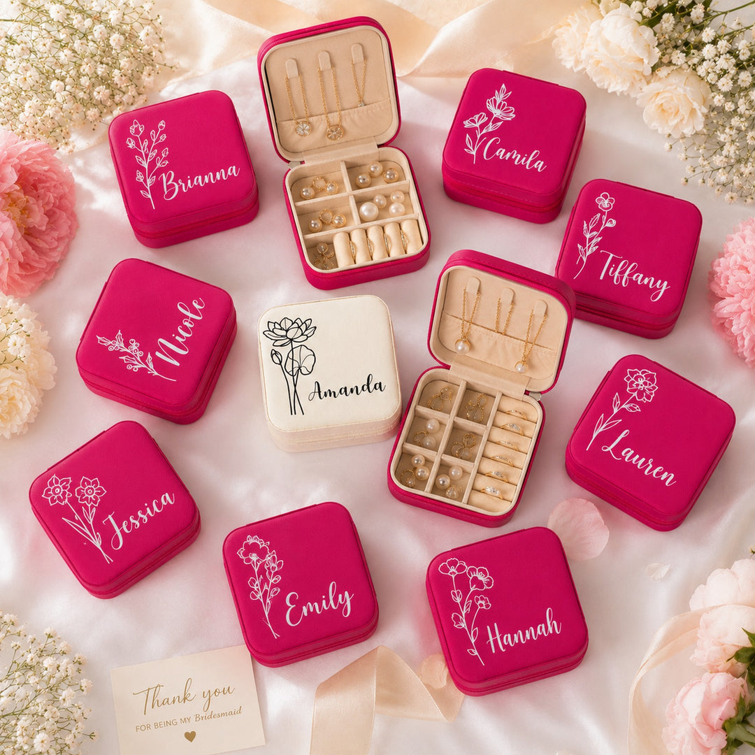 Personalized Birth Flower Jewelry Box