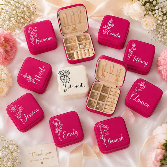 Personalized Birth Flower Jewelry Box