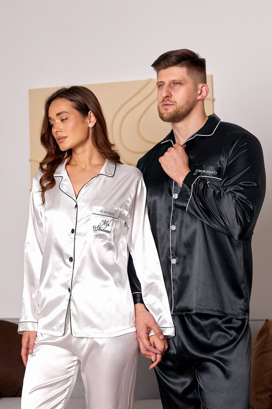 Personalized Satin Pajamas for Men and Women