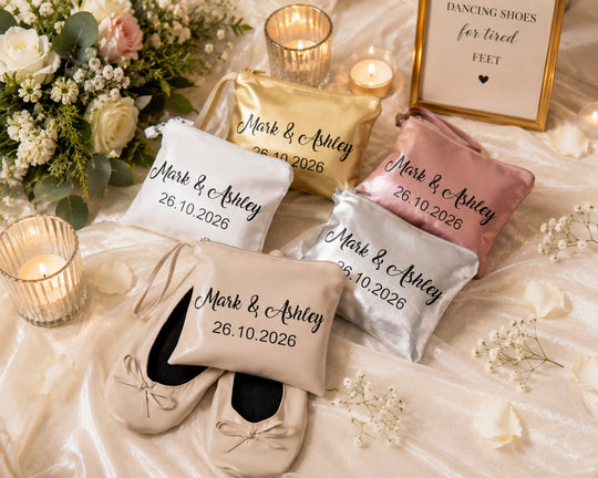 Foldable Personalized Ballet Flats / Dancing Flats for Wedding Guests
