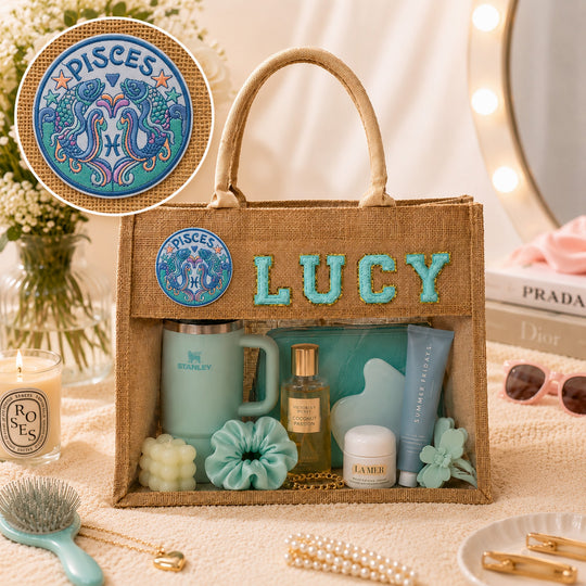 Personalized Zodiac Tote Bag. Custom Astrology Gift