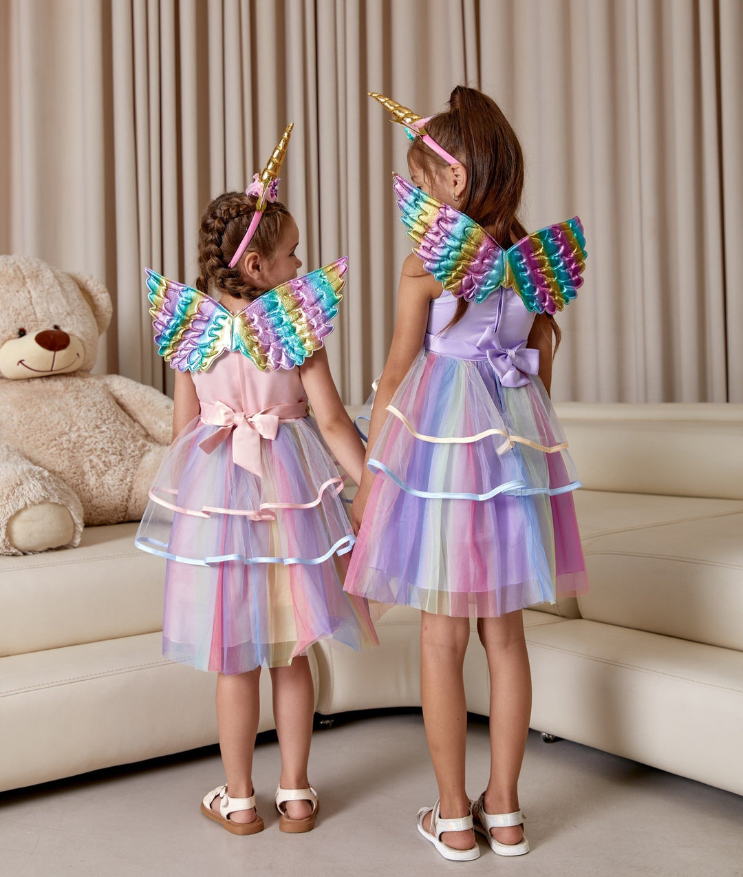 Unicorn Rainbow Girl Tutu Dress Set