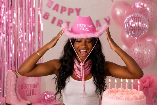 Custom Birthday Girl Cowboy Hat. Personalized Western Birthday Hat