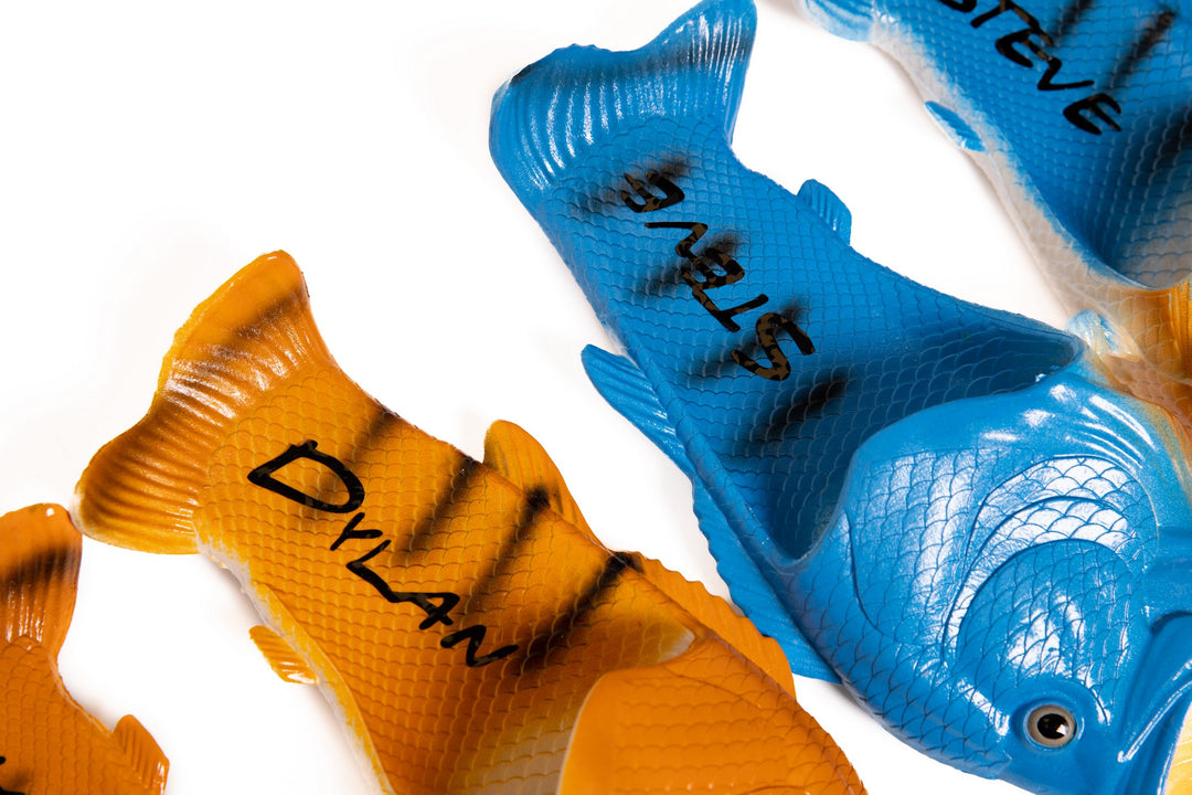 Funny Fish Sandals for Men, Fishing Gift for Dad, Fisherman Gift, Novelty Fish Slippers, Gag Gift for Him, Fishing Lover Gift
