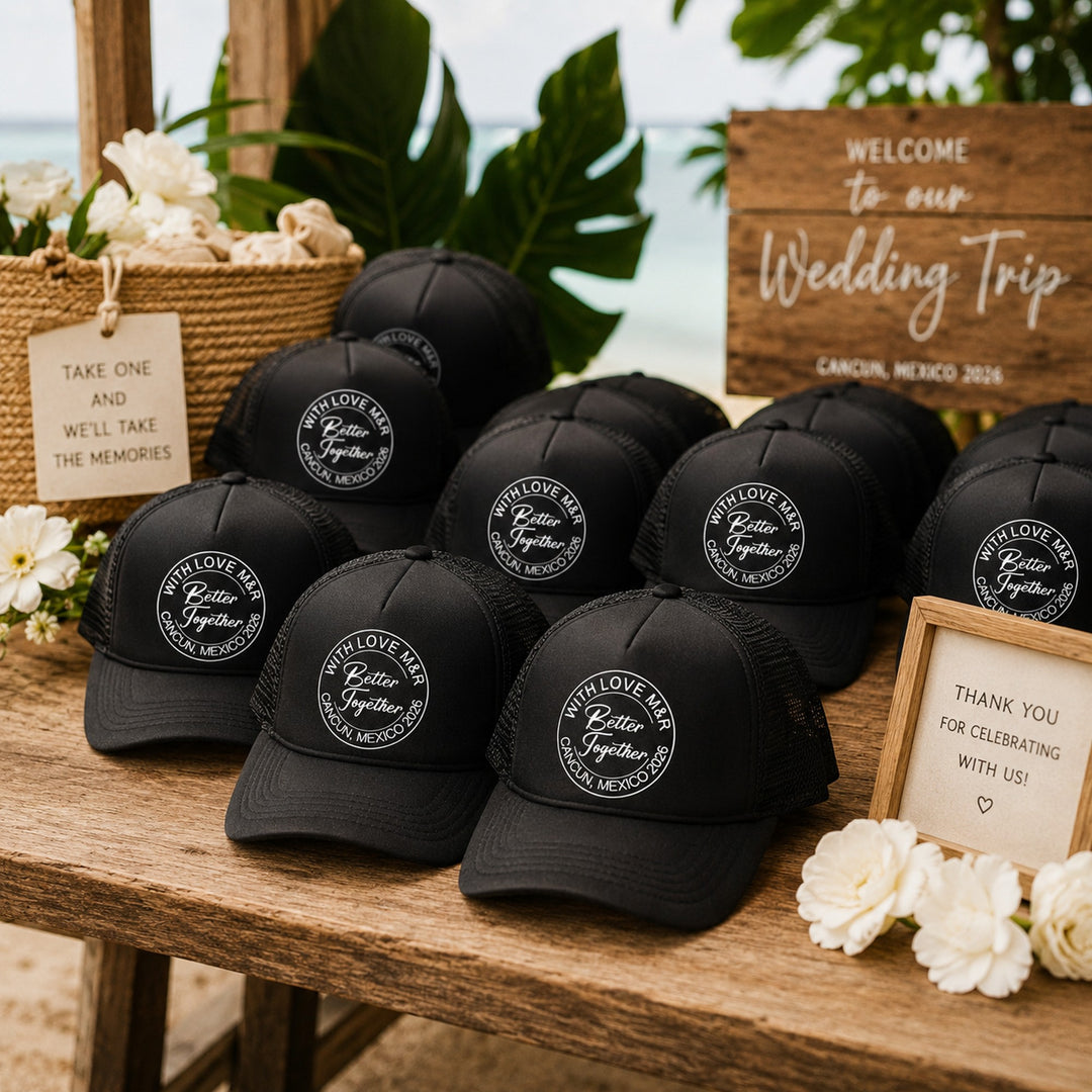 Custom Trucker Caps. Personalized Wedding & Party Favors
