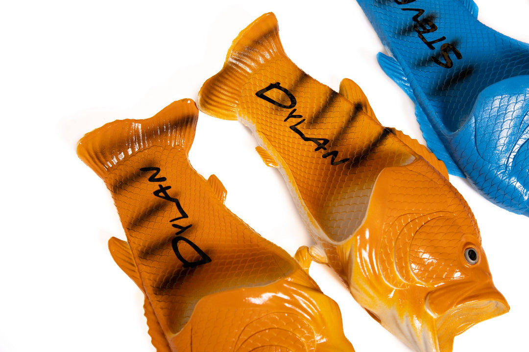 Funny Fish Sandals for Men, Fishing Gift for Dad, Fisherman Gift, Novelty Fish Slippers, Gag Gift for Him, Fishing Lover Gift