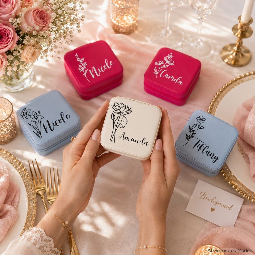 Personalized Birth Flower Jewelry Box