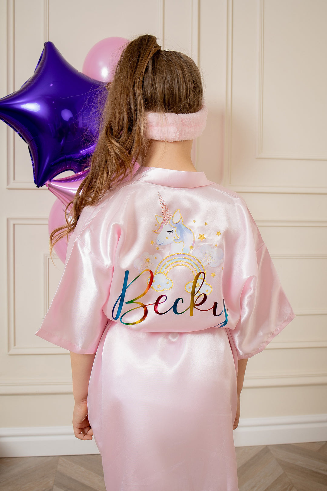 Unicorn Personalized Kids Satin Robes