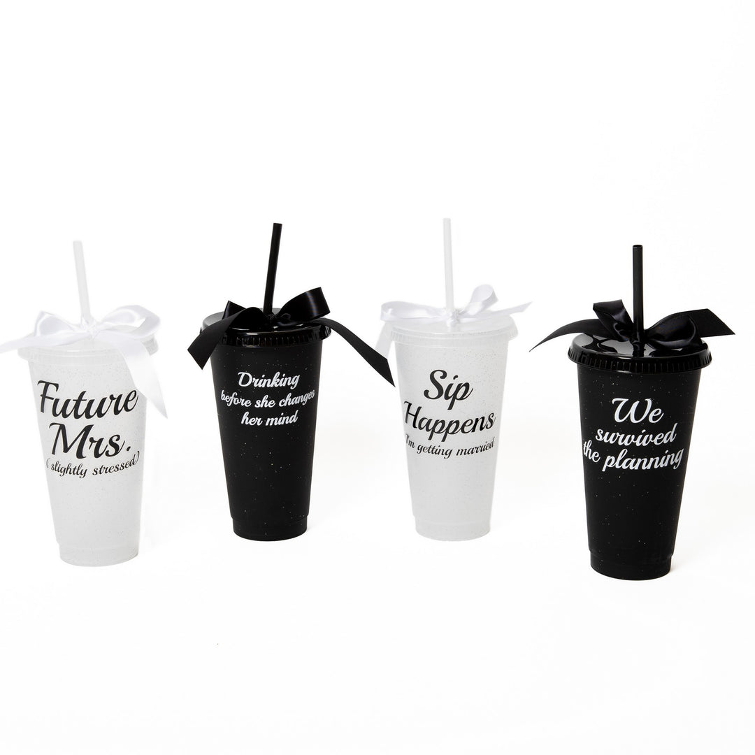 Customized Plastic Tumblers with Bow, Bridal Party Cups, Bachelorette Party Cups, Future Mrs Cup, Funny Bridesmaid Tumblers, Reusable Party Cups