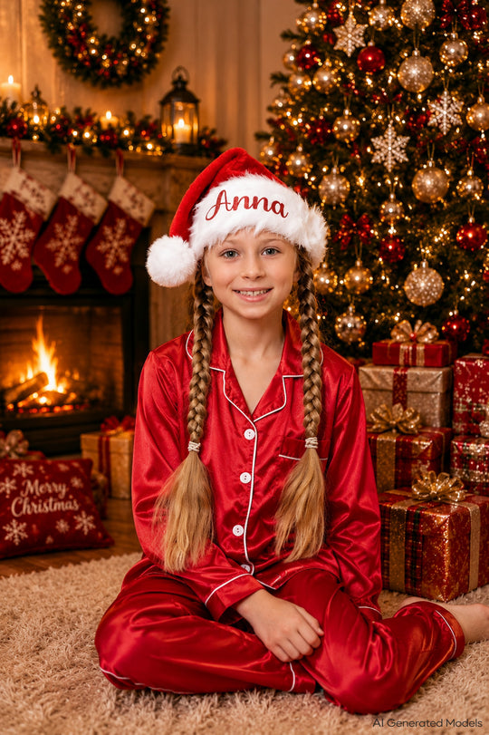 Custom Santa Hats with Names for Kids