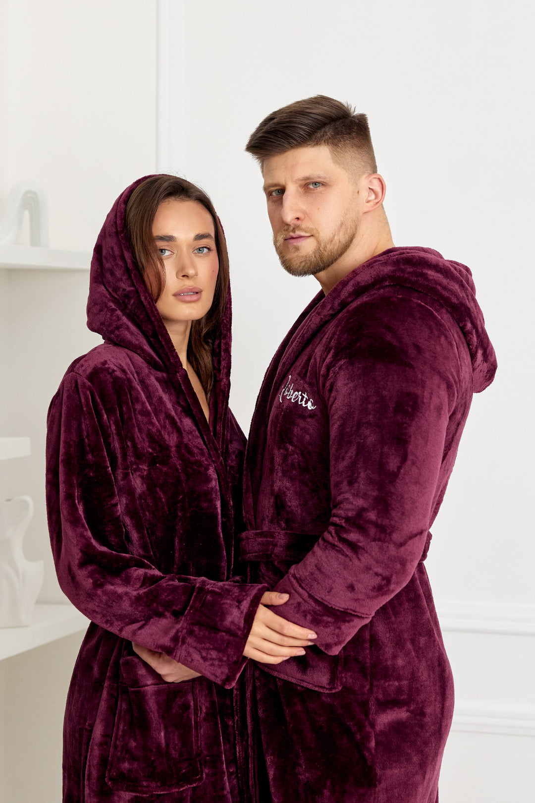 Custom Infinity Long Hooded Bathrobes