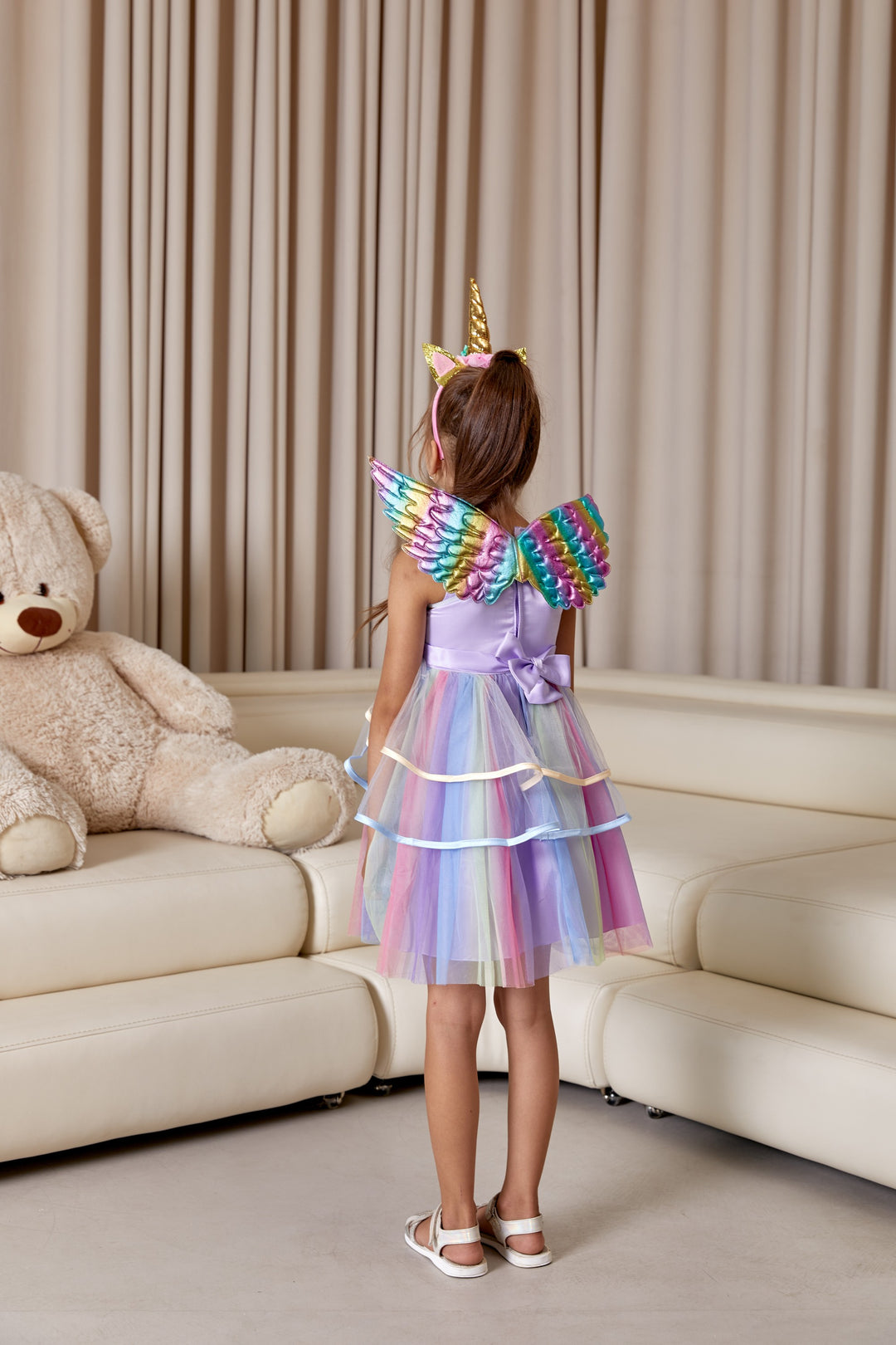 Unicorn Rainbow Girl Tutu Dress Set