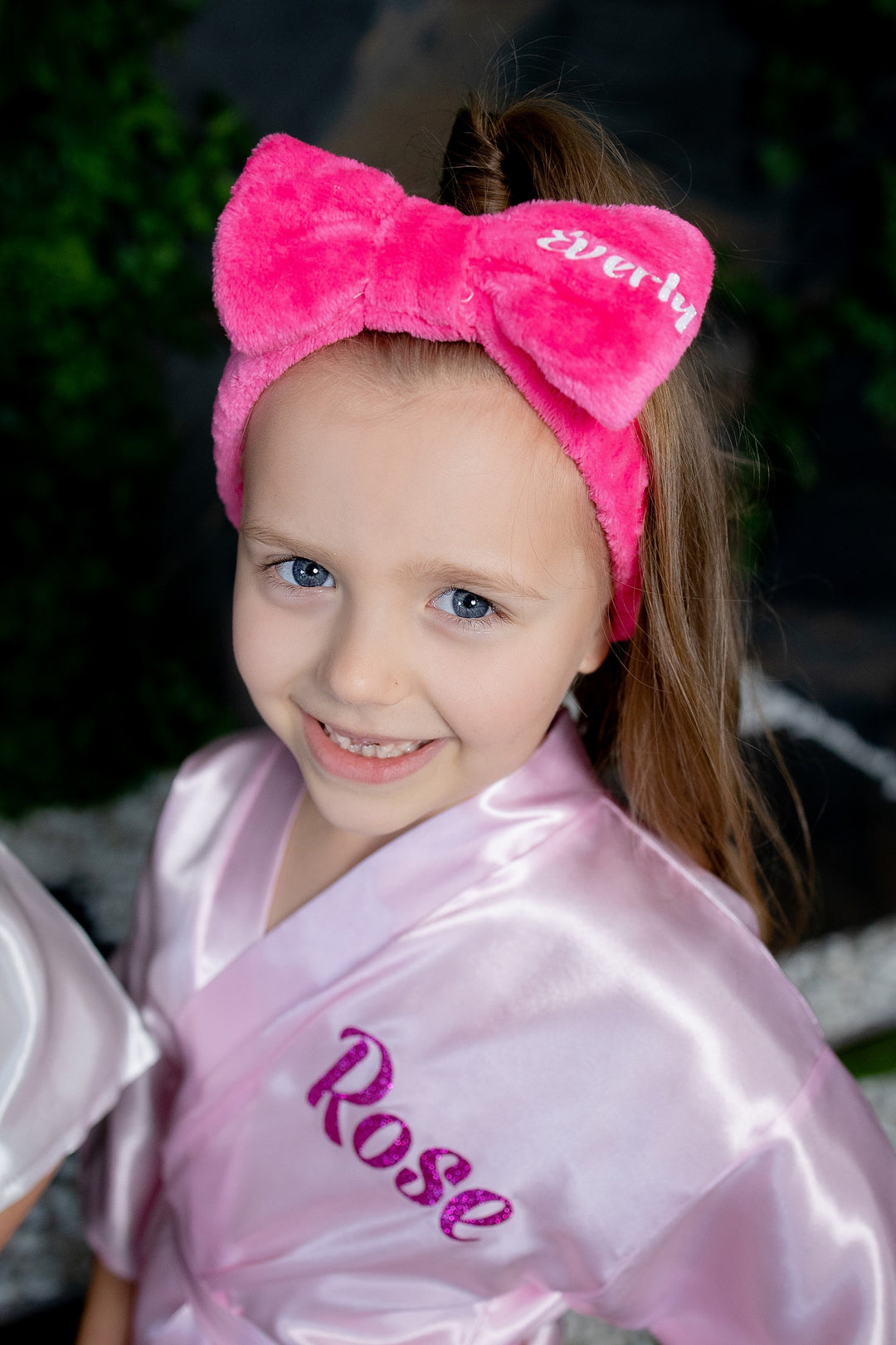 Set of 4 Flower Girl Kids Satin Robes-Script