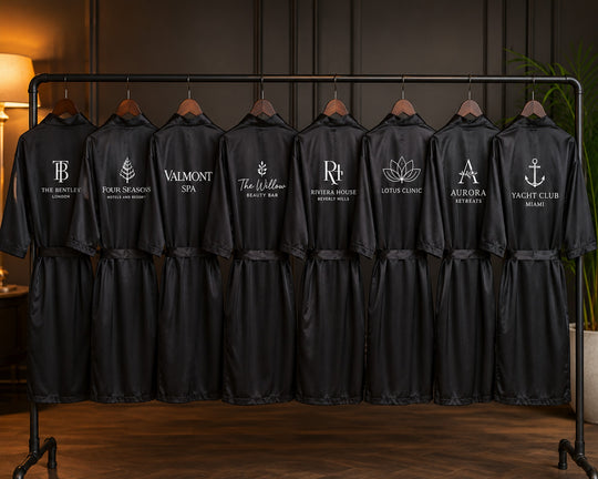High Quality Unisex Custom Logo Satin Robes – Personalized Luxury Corporate & Spa Robes