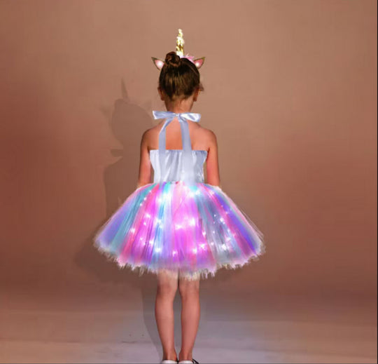 Girls LED Unicorn Personalized Dress