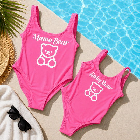 Mama Bear and Baby Bear Mommy and Me Matching sSwimsuits