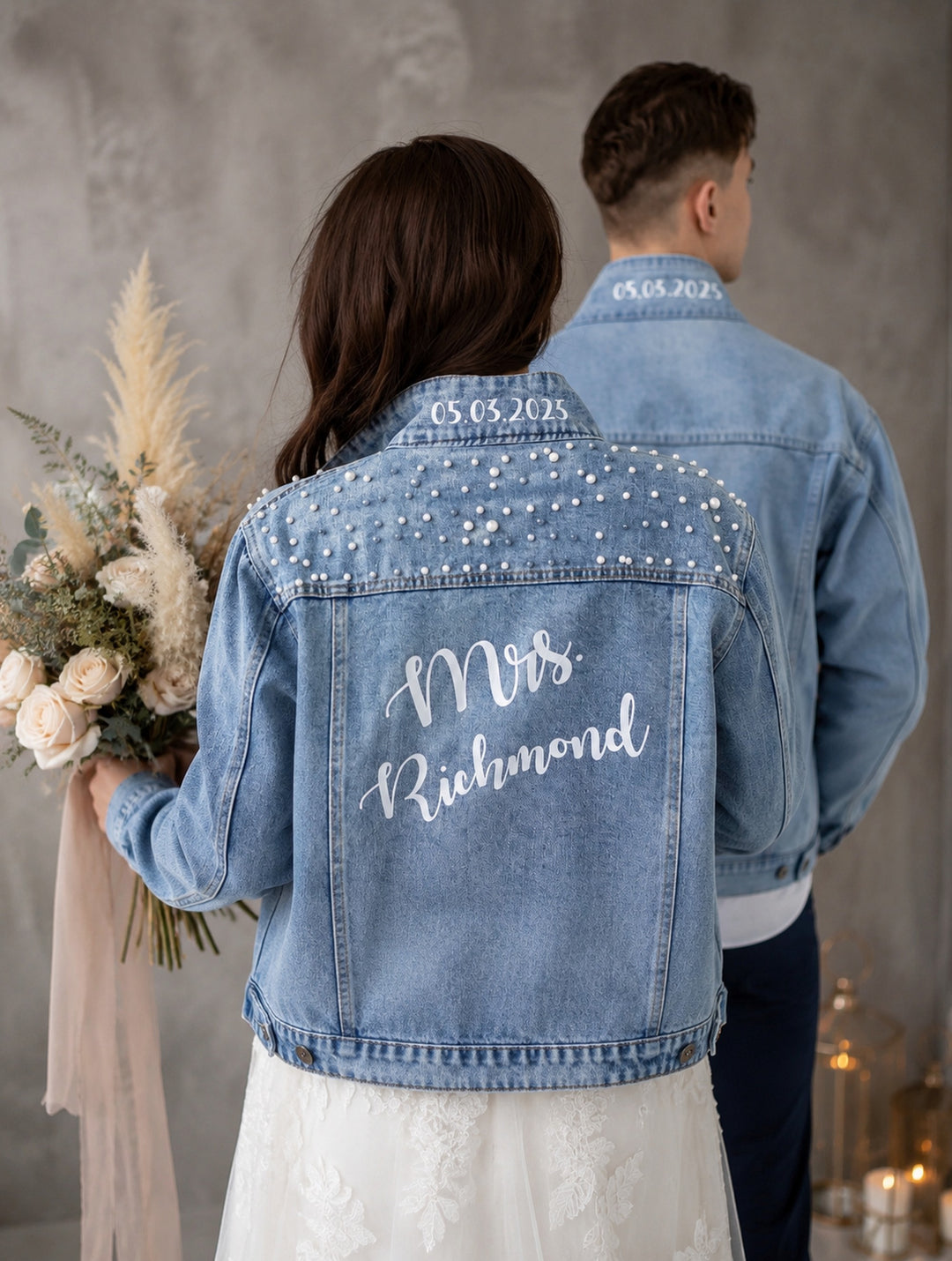 Personalized Mrs Bridal Jean Jacket