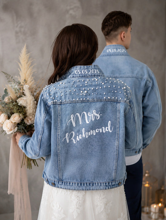 Personalized Mrs Bridal Jean Jacket