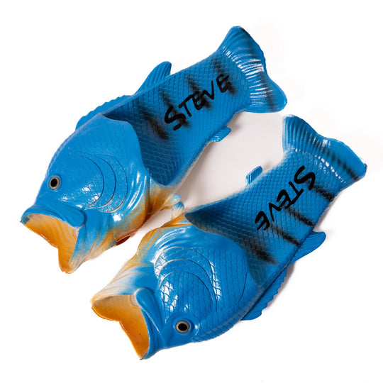 Funny Fish Sandals for Men, Fishing Gift for Dad, Fisherman Gift, Novelty Fish Slippers, Gag Gift for Him, Fishing Lover Gift