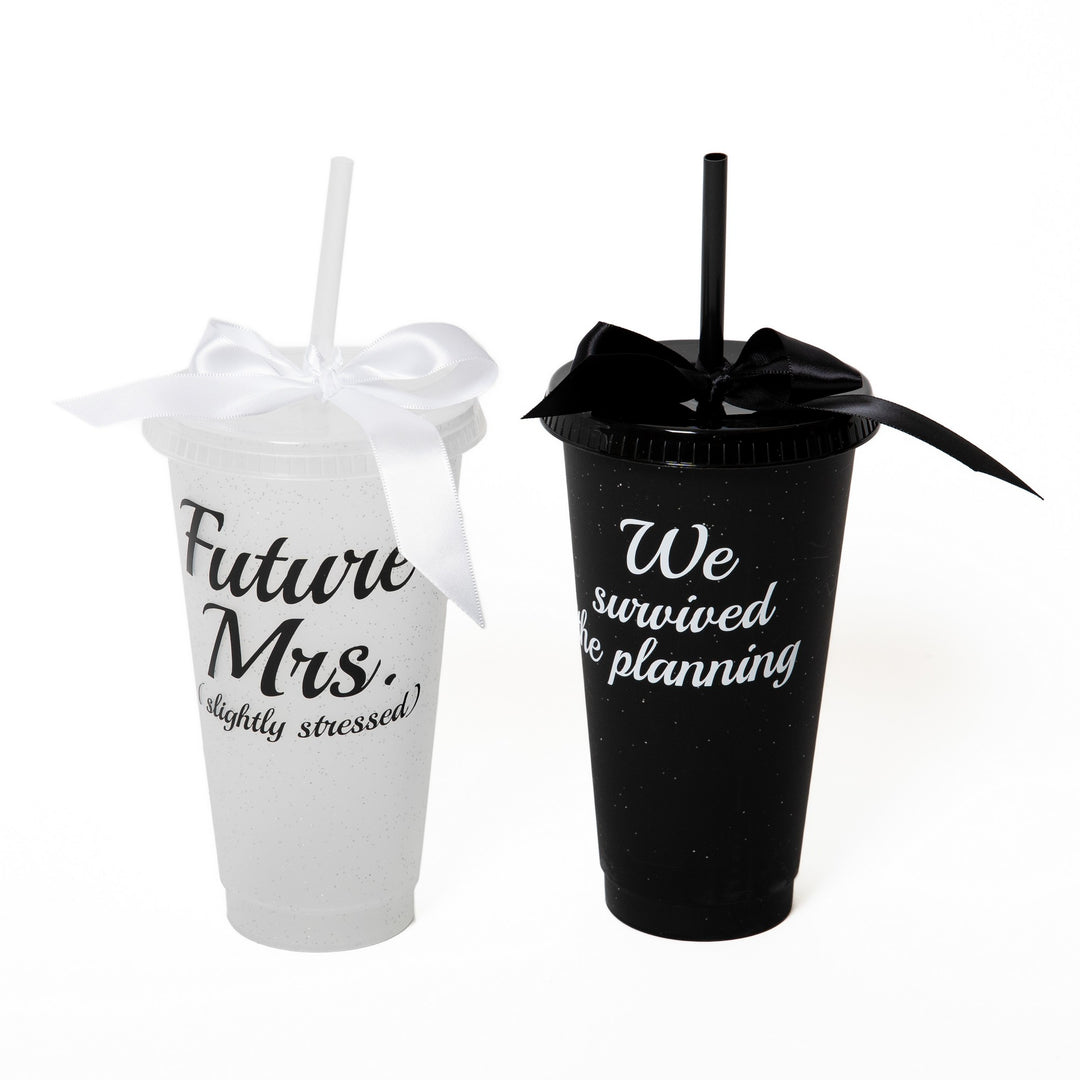 Customized Plastic Tumblers with Bow, Bridal Party Cups, Bachelorette Party Cups, Future Mrs Cup, Funny Bridesmaid Tumblers, Reusable Party Cups